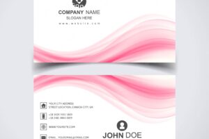 Creative business card with pink waves