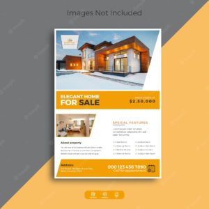 Creative elegant real estate home property sale print ready a4 flyer template design