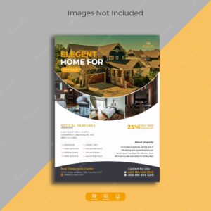 Creative elegant real estate home property sale print ready a4 flyer template design