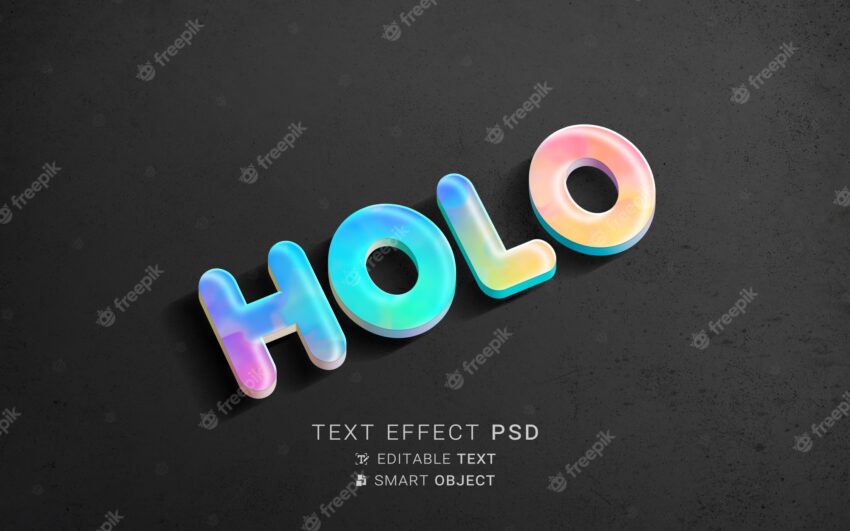 Creative holography text effect