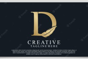Creative initial letter d logo design with simple concept premium vector part 1