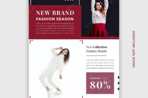 Creative and modern fashion sale promotion design vector flyer and brochure template with a4 size