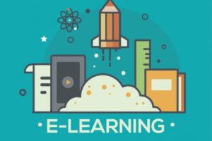 Creative online learning icons