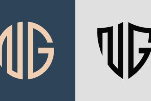 Creative simple initial letters ng logo designs bundle