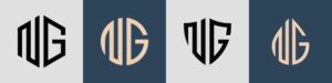 Creative simple initial letters ng logo designs bundle