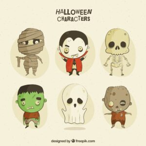 Creepy characters in vintage style