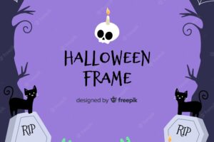 Creepy hand drawn halloween frame