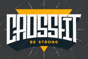 Crossfit motivational logo flat design