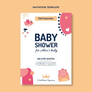 Cute baby shower design invitation template