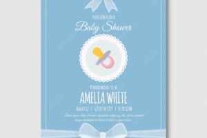Cute blue baby shower template