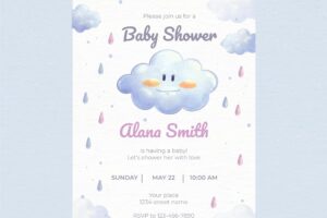 Cute chuva de amor baby shower invitation