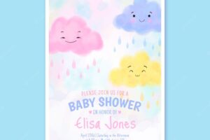 Cute chuva de amor baby shower invitation