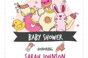 Cute its a girl baby shower template