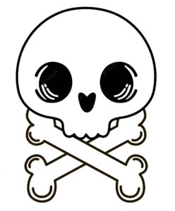 Cute skull isolated vector illustration human skull and crossbones dead man s head pirate flag