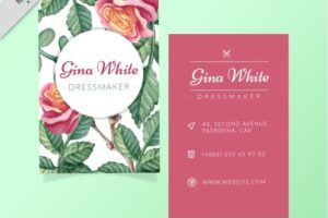 Cute watercolor flowery business card
