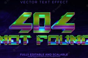 Cyberpunk text effect editable error and techno text style
