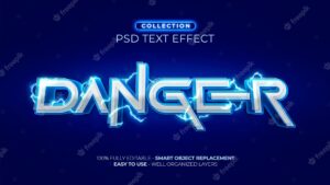 Danger thunder bolt custom text effect