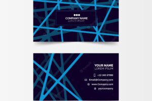 Dark visiting card template with blue lines