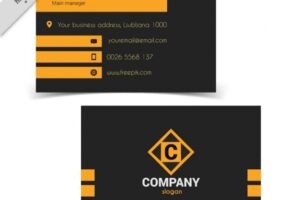 Dark and yellow business card