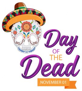 Day of the dead with mexican calaca