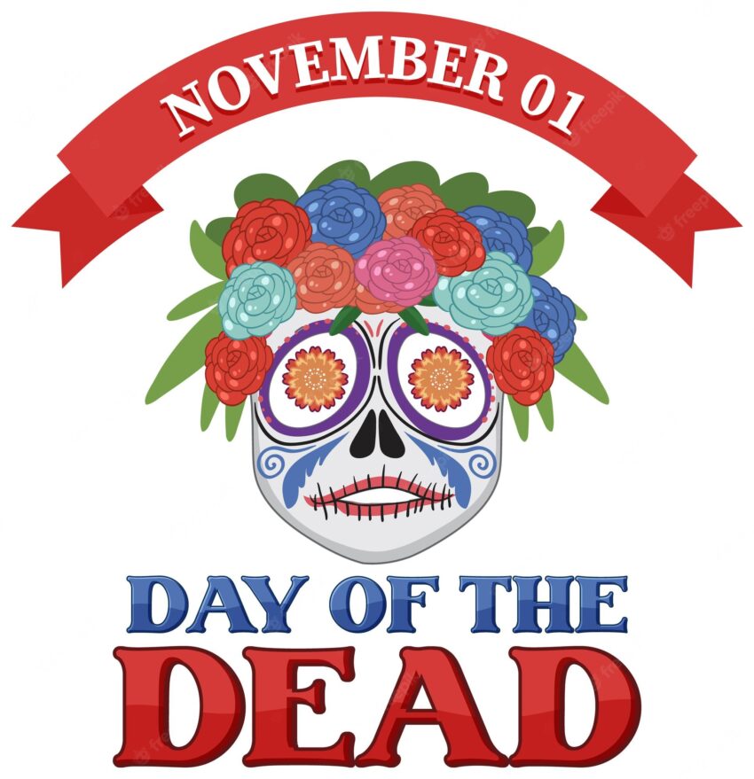 Day of the dead with mexican calaca