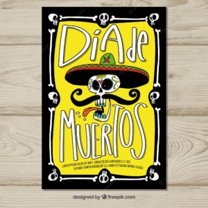 Deads' day poster with mariachi