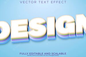 Design text effect editable bold and colorful text style