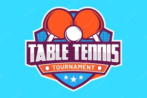 Detailed table tennis logo template