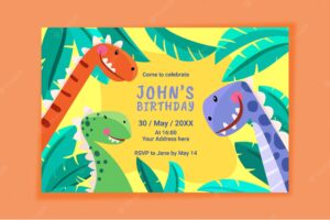 Dinosaur birthday invitation template