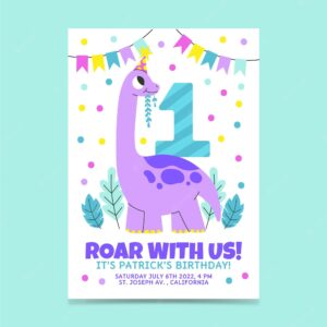 Dinosaur birthday invitation