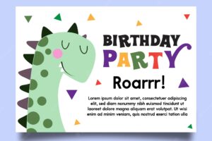 Dinosaur birthday party card