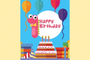 Dinosaur number first birthday card template