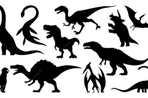 Dinosaur silhouettes set