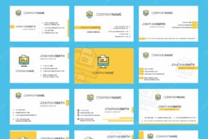 Document downloading   busienss card template. editable creative logo and visiting card