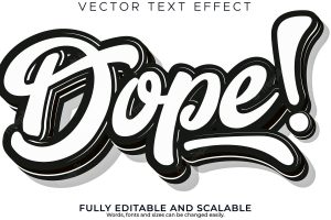 Dope brush text effect editable modern lettering typography font style