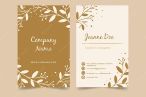 Double-sided vertical business card