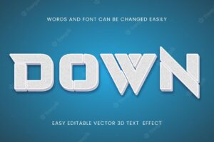 Down 3d text style