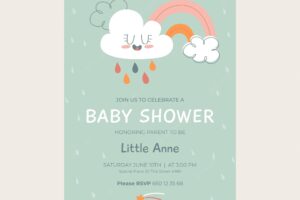 Drawn chuva de amor baby shower card