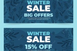 Drawn winter sale banners pack