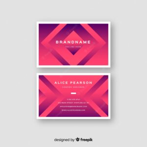 Duotone business card with gradient shapes template