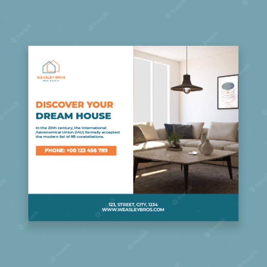 Duotone real estate banner template
