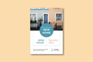 Duotone real estate open house invitation