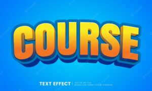 Editable 3d course text effect. fancy font style perfect for heading, logotype and title.