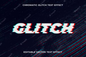 Editable glitch text effect template
