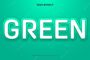 Editable green color text effect