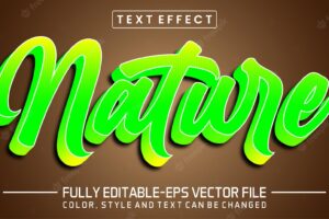 Editable nature text style effect text style concept