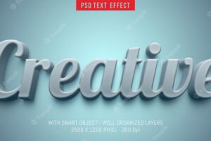 Editable text creative style with 3d effect