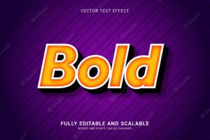 Editable text effect bold style can be use to make title