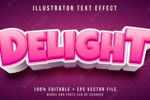 Editable text effect - delightful pink text style