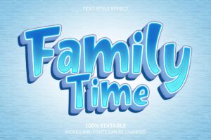 Editable text effect family text style